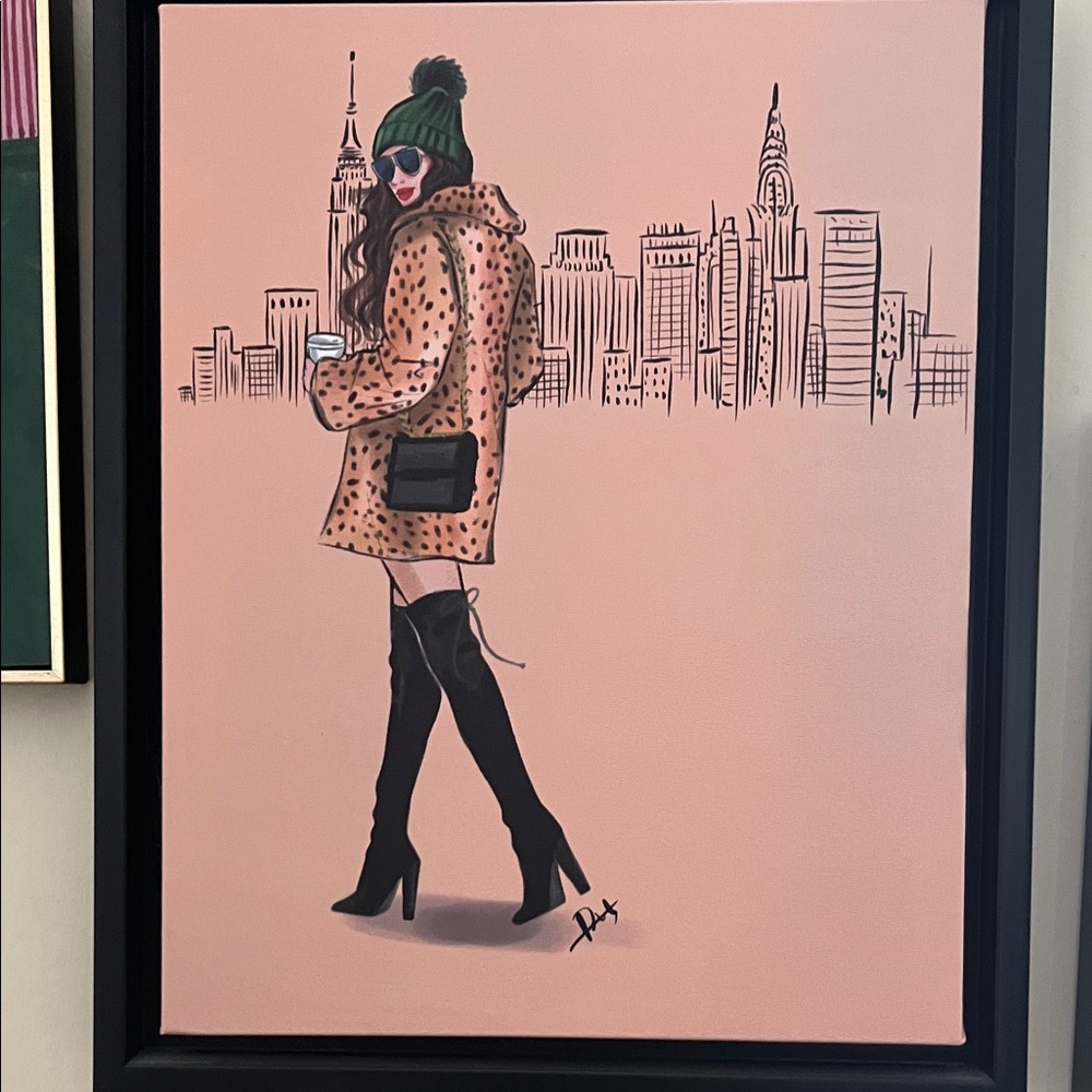 Chic City Fashion Art Print - Pink and Black